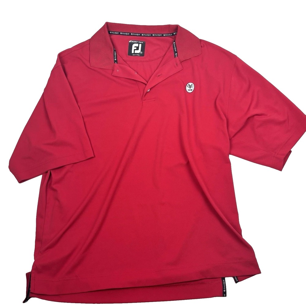 Footjoy Mens Red Golf Polo Shirt XL Embroidered "VCC 1908" Virginia Country Club